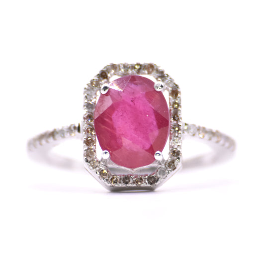 0.62 cts Natural Diamond - 3 cts Pink Ruby