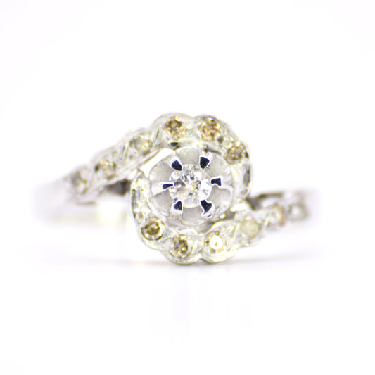 0.30 cts Natural Diamond Swirling Flower
